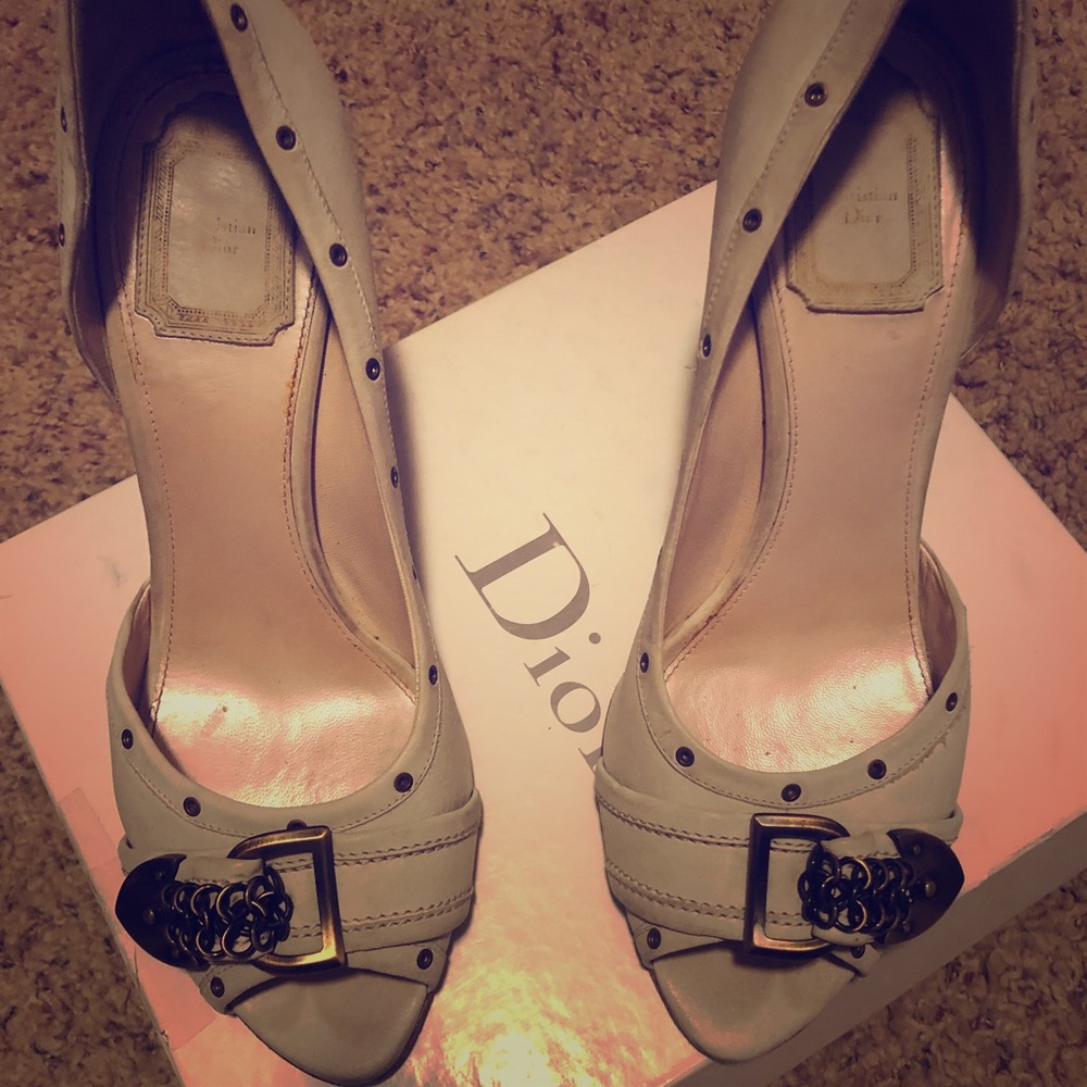 Dior D Chain wedge heels
